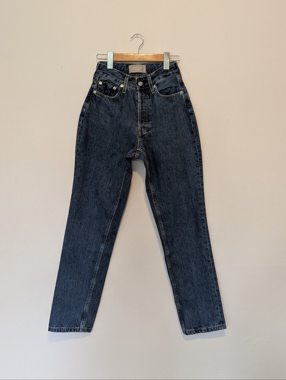 Everlane The Curvy 90s Cheeky Straight Jean 100% Organic Cotton Made in USA 24 R